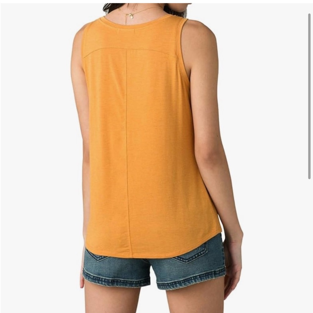 Prana foundation scoop neck tank - butterscotch heather large